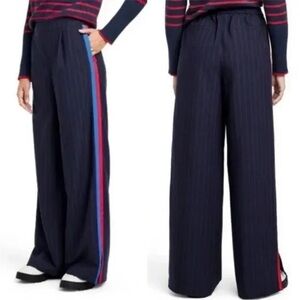 🏷️ NWT La Ligne for Target Side Stripe Wide Leg Trousers Y2K Navy Red